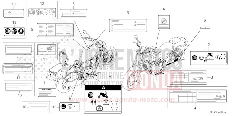 WARNETIKETT von CMX 1100 "Rebel" ACHILLES BLACK METALLIC-U (NH124) von 2021